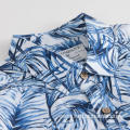 Men's Short Sleeve Plant Print Summer Shirt